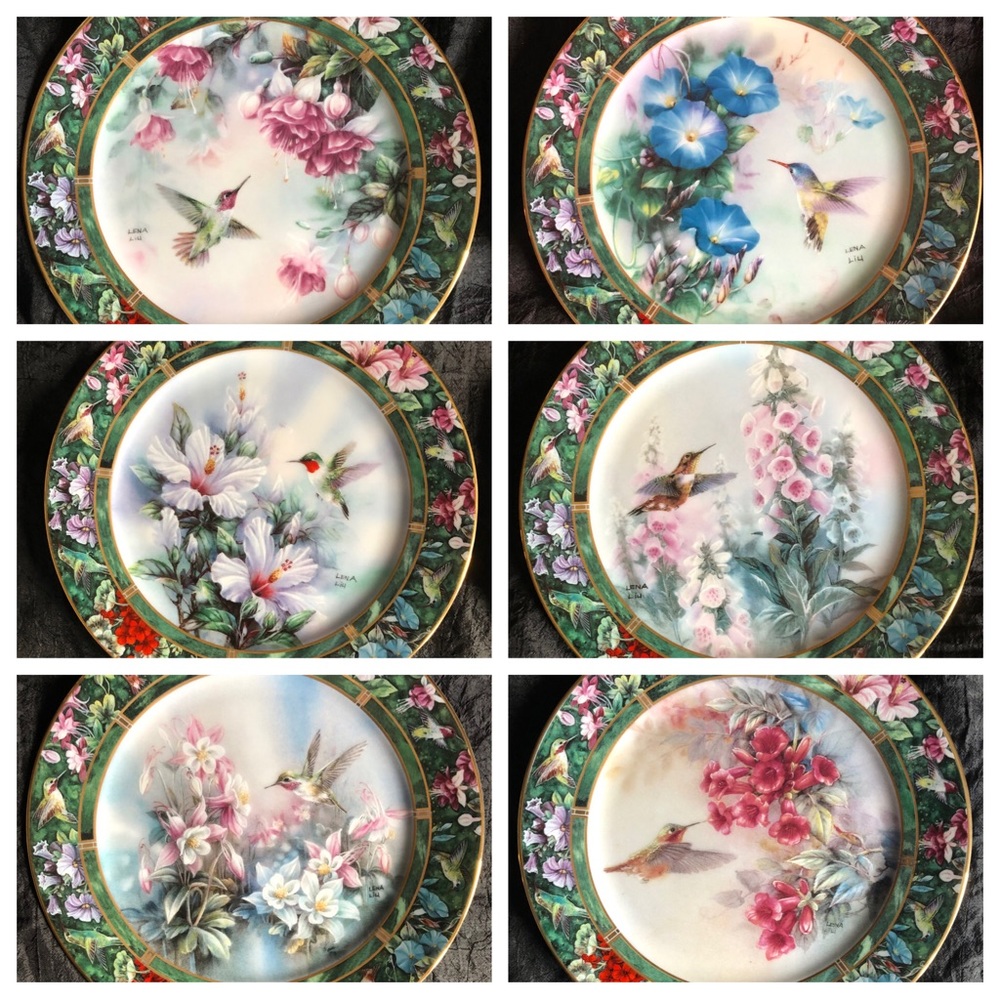 Collectible Decorative Plates: Lena Liu’s Hummingbird Treasury Set of 6